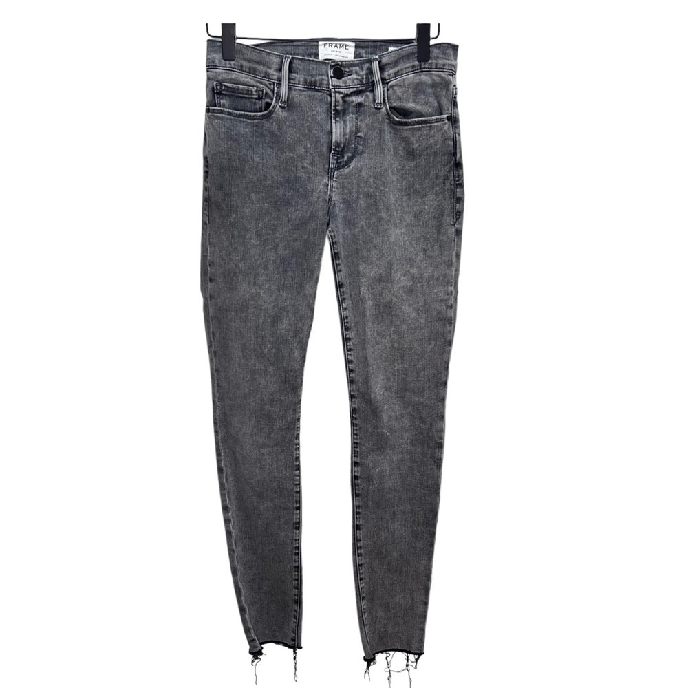 Frame Denim Le Skinny De Jeanne Jeans Button Fly Size 27 Neutral Minimalist
